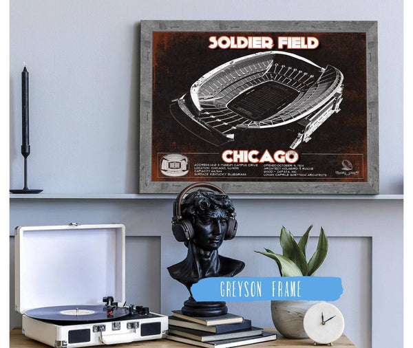 Cutler West Chicago Bears Stadium Seating Chart Soldier Field - Vintage Football Print