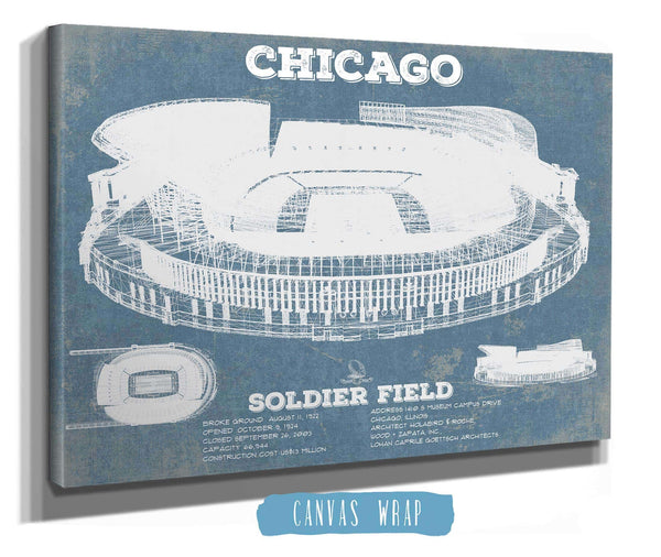 Cutler West Chicago Bears Stadium Seating Chart Soldier Field Vintage Football Print