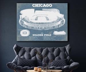 Cutler West Chicago Bears Stadium Seating Chart Soldier Field Vintage Football Print