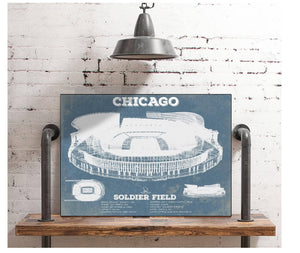Cutler West Chicago Bears Stadium Seating Chart Soldier Field Vintage Football Print