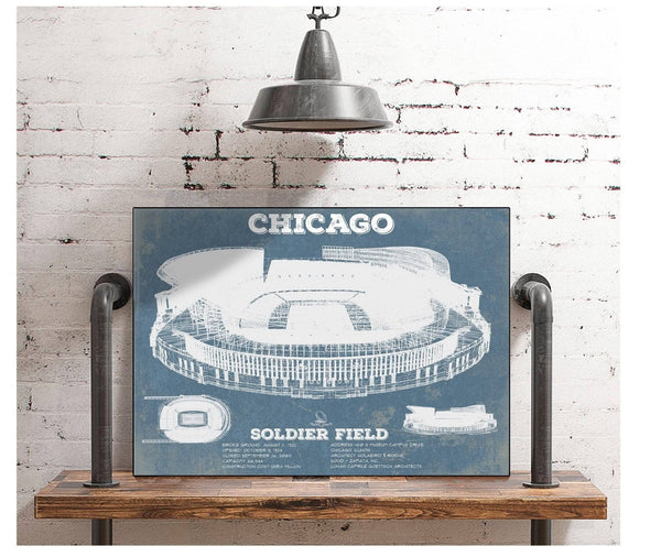 Cutler West Chicago Bears Stadium Seating Chart Soldier Field Vintage Football Print