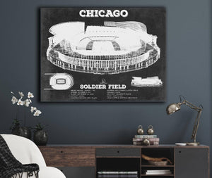 Cutler West Chicago Bears Stadium Seating Chart - Soldier Field Vintage Football Print