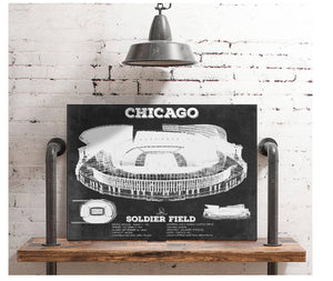Cutler West Chicago Bears Stadium Seating Chart - Soldier Field Vintage Football Print