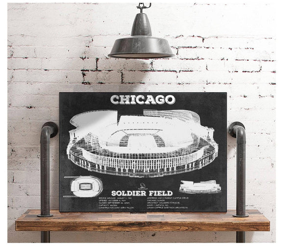 Cutler West Chicago Bears Stadium Seating Chart - Soldier Field Vintage Football Print
