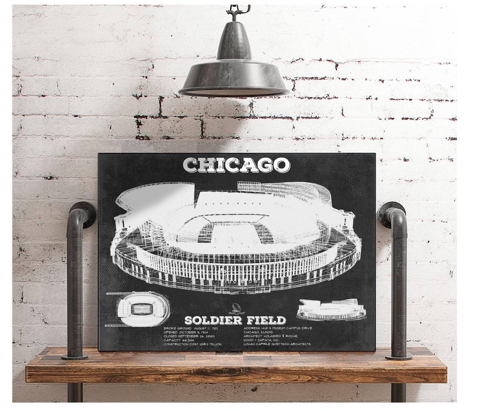 Chicago Bears Stadium Seating Chart Soldier Field Vintage Football