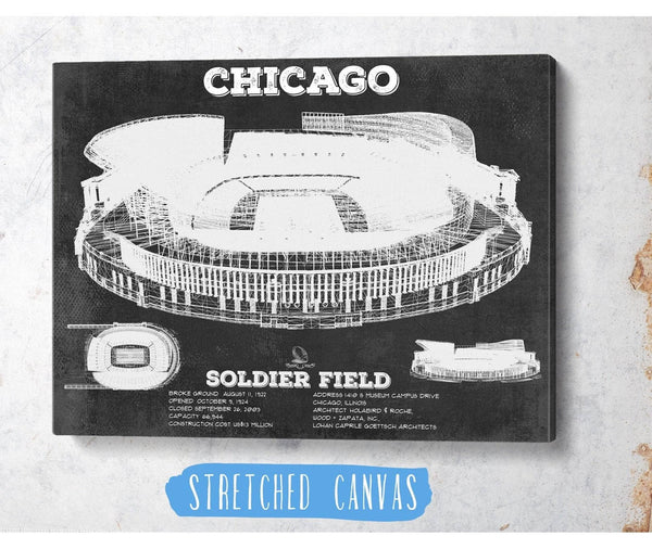 Cutler West Chicago Bears Stadium Seating Chart - Soldier Field Vintage Football Print