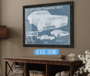 20" x 16" / Black Frame Cutler West Chrysler Imperial 1971 Vintage Car Print