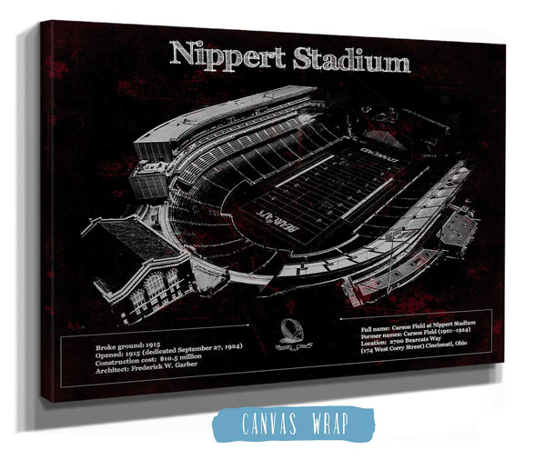 Cutler West Cincinnati Bearcats - Vintage Nippert Stadium Team Color Art Print