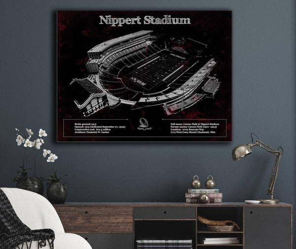 Cutler West Cincinnati Bearcats - Vintage Nippert Stadium Team Color Art Print