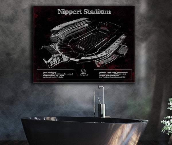 Cutler West Cincinnati Bearcats - Vintage Nippert Stadium Team Color Art Print