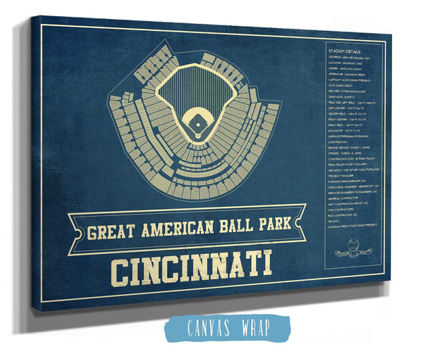 Cutler West Cincinnati Reds Great American Ballpark Seating Chart - Vintage Baseball Art Print