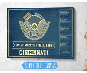 Cutler West Cincinnati Reds Great American Ballpark Seating Chart - Vintage Baseball Art Print