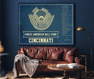 Cutler West Cincinnati Reds Great American Ballpark Seating Chart - Vintage Baseball Art Print