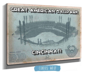 Cutler West Cincinnati Reds Great American Ballpark Seating Chart - Vintage Baseball Fan Print