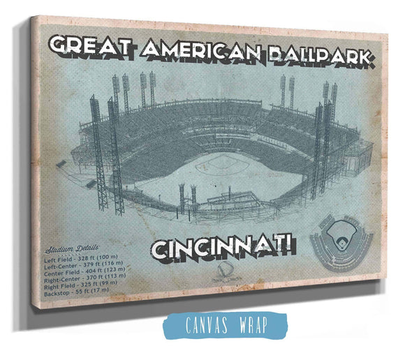 Cutler West Cincinnati Reds Great American Ballpark Seating Chart - Vintage Baseball Fan Print