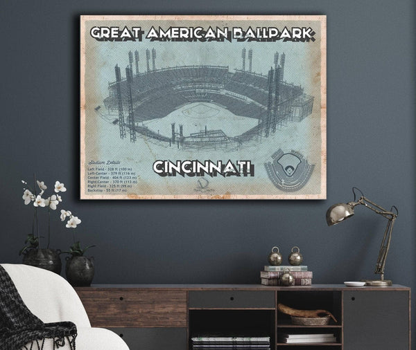 Cutler West Cincinnati Reds Great American Ballpark Seating Chart - Vintage Baseball Fan Print