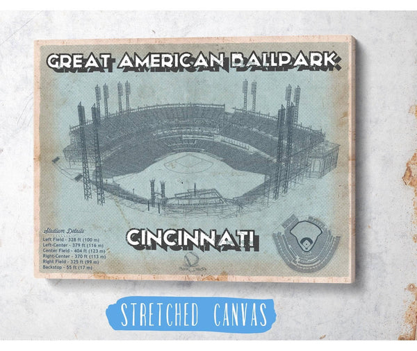 Cutler West Cincinnati Reds Great American Ballpark Seating Chart - Vintage Baseball Fan Print