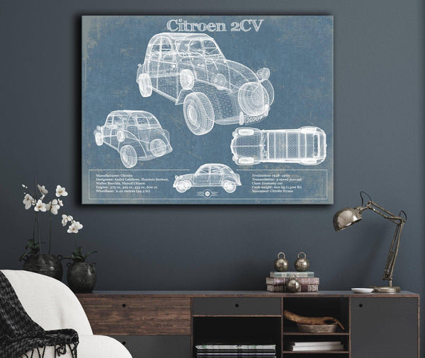 Cutler West Citroen 2CV Vintage Car Print