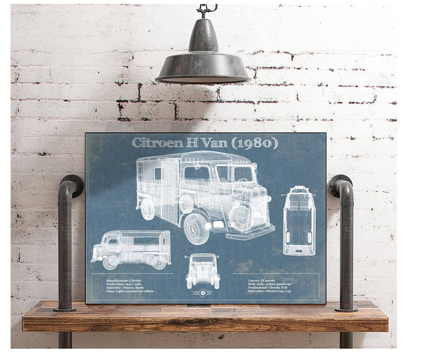 Cutler West Citroen H Van (1980) Car Blueprint Vintage Auto Print