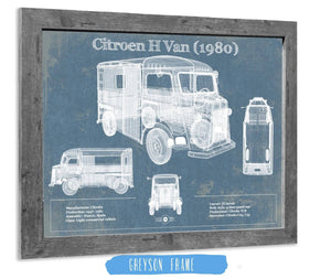 14" x 11" / Greyson Frame Cutler West Citroen H Van (1980) Car Blueprint Vintage Auto Print