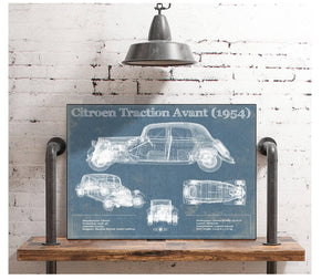 Cutler West Citroen Traction Avant (1954) Vintage Blueprint Auto Print