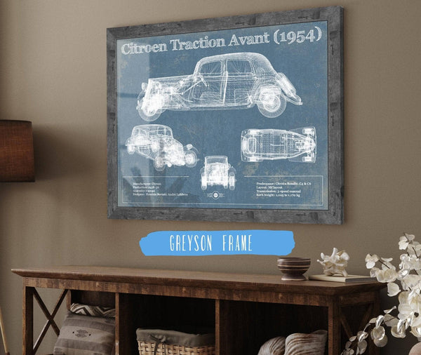Cutler West Citroen Traction Avant (1954) Vintage Blueprint Auto Print