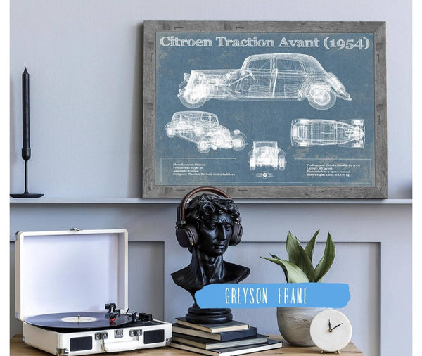 Cutler West Citroen Traction Avant (1954) Vintage Blueprint Auto Print