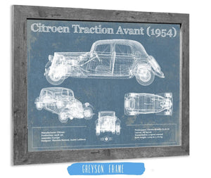 14" x 11" / Greyson Frame Cutler West Citroen Traction Avant (1954) Vintage Blueprint Auto Print