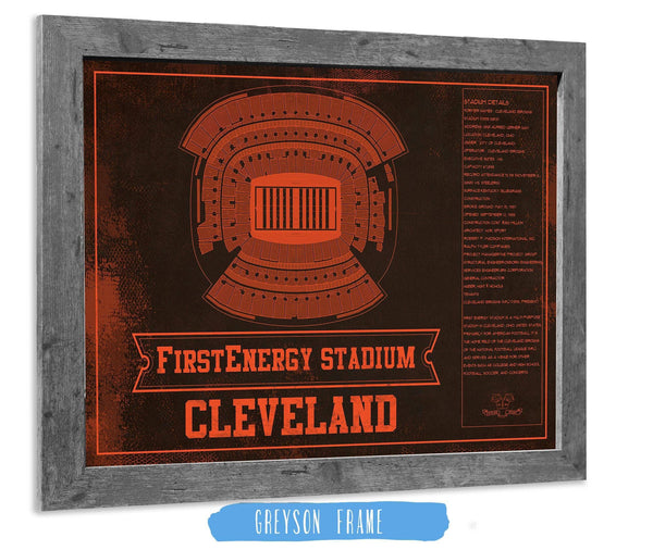 14" x 11" / Greyson Frame Cutler West Cleveland Browns FirstEnergy Stadium - Vintage Football Art Print