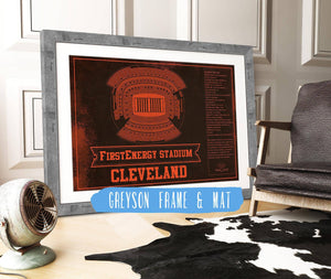 14" x 11" / Greyson Frame & Mat Cutler West Cleveland Browns FirstEnergy Stadium - Vintage Football Art Print