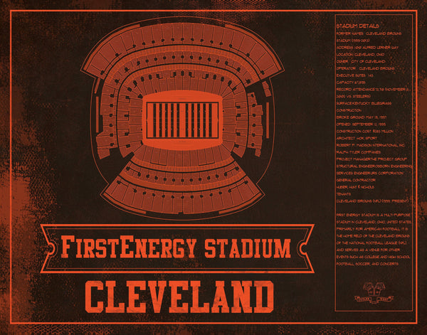 14" x 11" / Unframed Cutler West Cleveland Browns FirstEnergy Stadium - Vintage Football Art Print