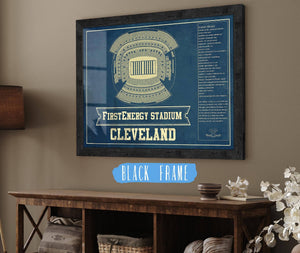 20" x 16" / Black Frame Cutler West Cleveland Browns - FirstEnergy Stadium - Vintage Football Art Print
