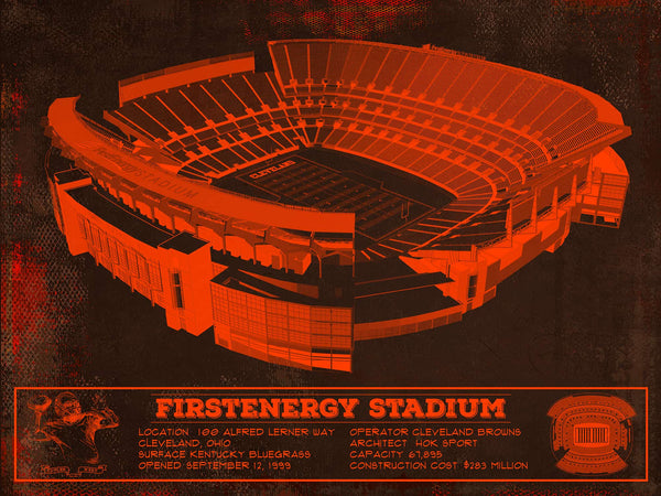 14" x 11" / Unframed Cutler West Cleveland Browns FirstEnergy Stadium - Vintage Football Print