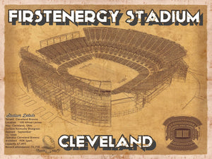 14" x 11" / Unframed Cutler West Cleveland Browns - FirstEnergy Stadium - Vintage Football Print