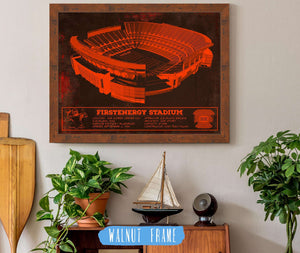 20" x 16" / Walnut Frame Cutler West Cleveland Browns FirstEnergy Stadium - Vintage Football Print