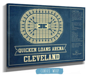 Cutler West Cleveland Cavaliers Quicken Loans Arena Vintage Basketball Blueprint NBA Print