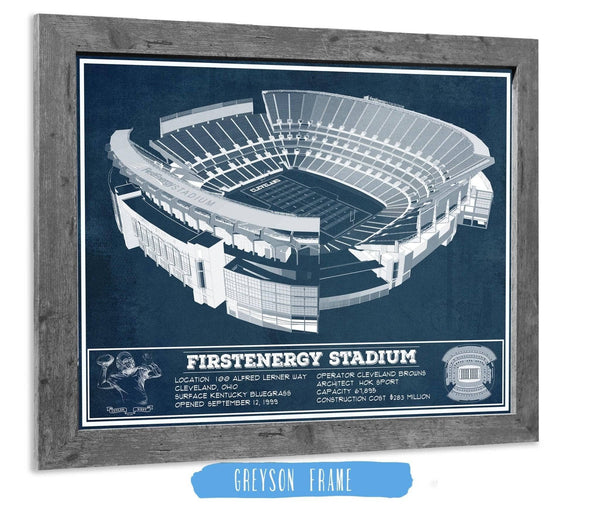 14" x 11" / Greyson Frame Cutler West Cleveland FirstEnergy Stadium - Vintage Football Print