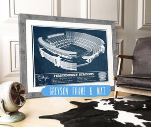 14" x 11" / Greyson Frame & Mat Cutler West Cleveland FirstEnergy Stadium - Vintage Football Print