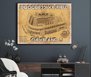 Cutler West Cleveland Indians Progressive Field Vintage Baseball Print
