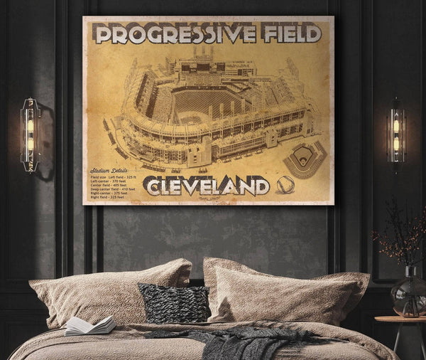 Cutler West Cleveland Indians Progressive Field Vintage Baseball Print