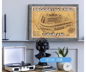Cutler West Cleveland Indians Progressive Field Vintage Baseball Print