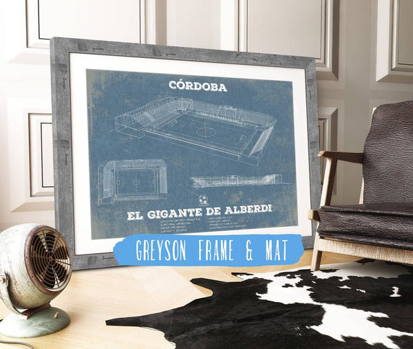 14" x 11" / Greyson Frame & Mat Cutler West Club Atlético Belgrano - Vintage El Gigante de Alberdi Soccer Print