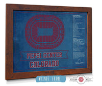 Cutler West 14" x 11" / Walnut Frame Colorado Avalanche Pepsi Center Seating Chart - Vintage Hockey Print 673820545-TEAM