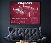 Cutler West Colorado Rapids MLS - Dick's Sporting Goods Park Vintage Soccer Print