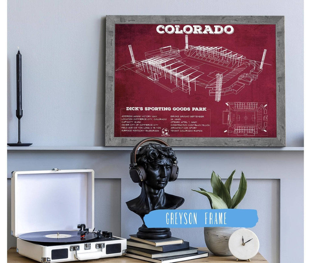 14" x 11" / Stretched Canvas Wrap Cutler West Colorado Rapids MLS - Dick's Sporting Goods Park Vintage Soccer Print