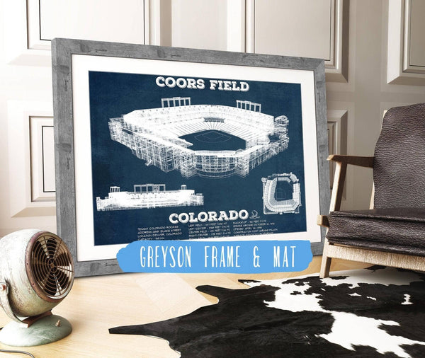 14" x 11" / Greyson Frame & Mat Cutler West Colorado Rockies Coors Field Vintage Baseball Fan Print