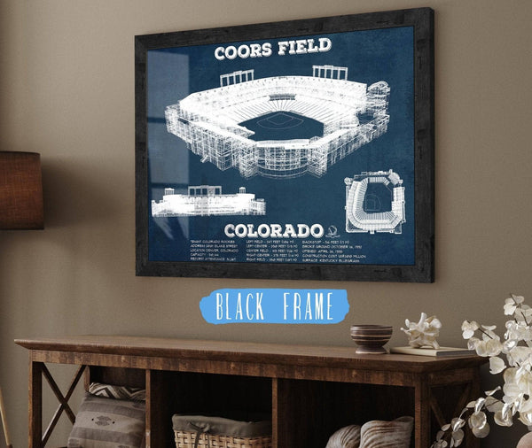 20" x 16" / Black Frame Cutler West Colorado Rockies Coors Field Vintage Baseball Fan Print