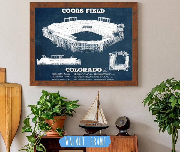 20" x 16" / Walnut Frame Cutler West Colorado Rockies Coors Field Vintage Baseball Fan Print