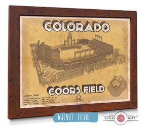20" x 16" / Walnut Frame Cutler West Colorado Rockies Coors Field - Vintage Baseball Fan Print