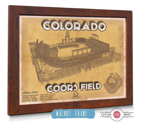 20" x 16" / Walnut Frame Cutler West Colorado Rockies Coors Field - Vintage Baseball Fan Print